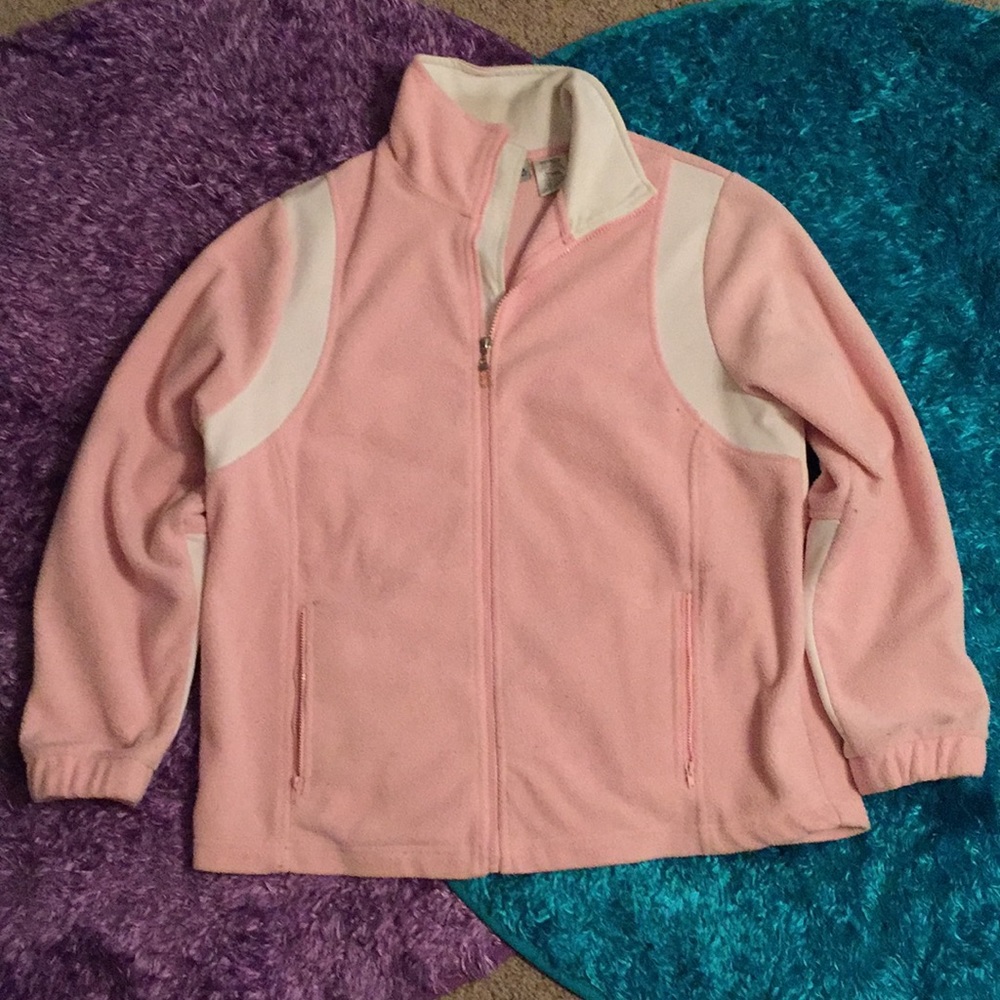 Athletic Works pink and white fleece jacket 1X